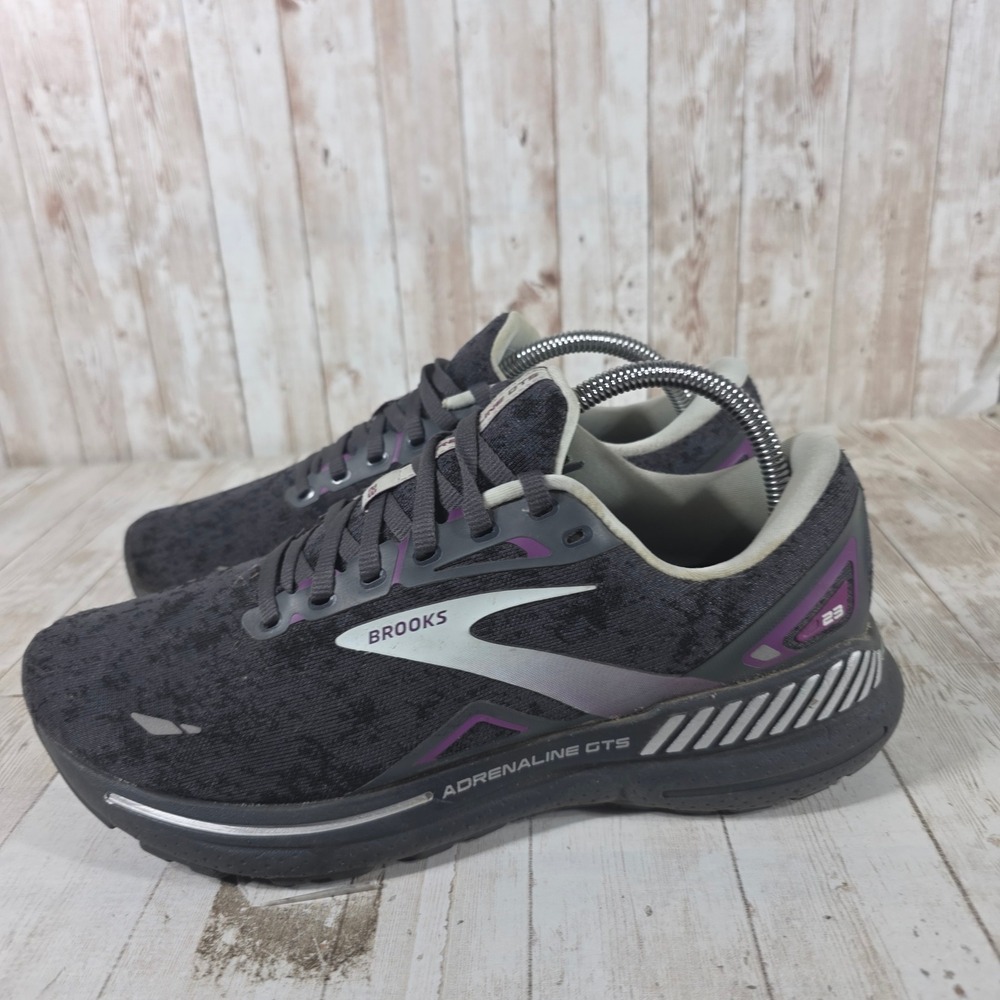 Brooks Adrenaline GTS 23 Womens Running Shoes Black Purple 1203811B072 Size 10 - Picture 2 of 8